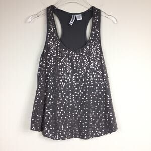 Wurl | Taupe And Copper Sequin Top | Sz M